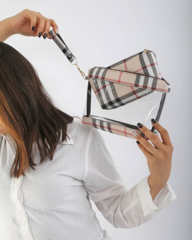 کیف آرایش طرح burberry