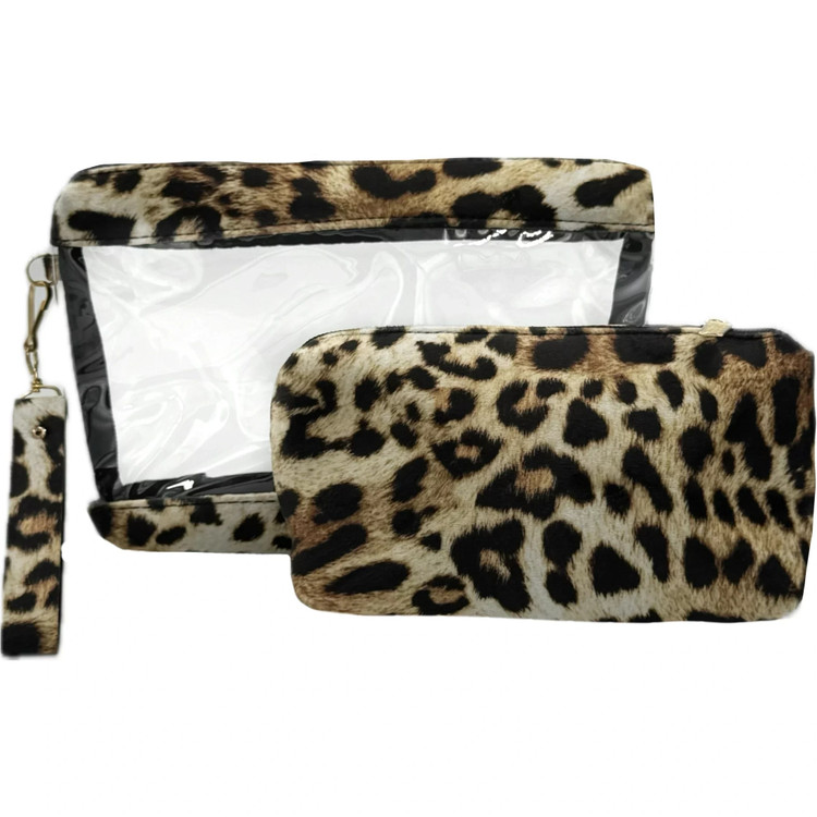 کیف لوازم آرایش پلنگی 2 عددی