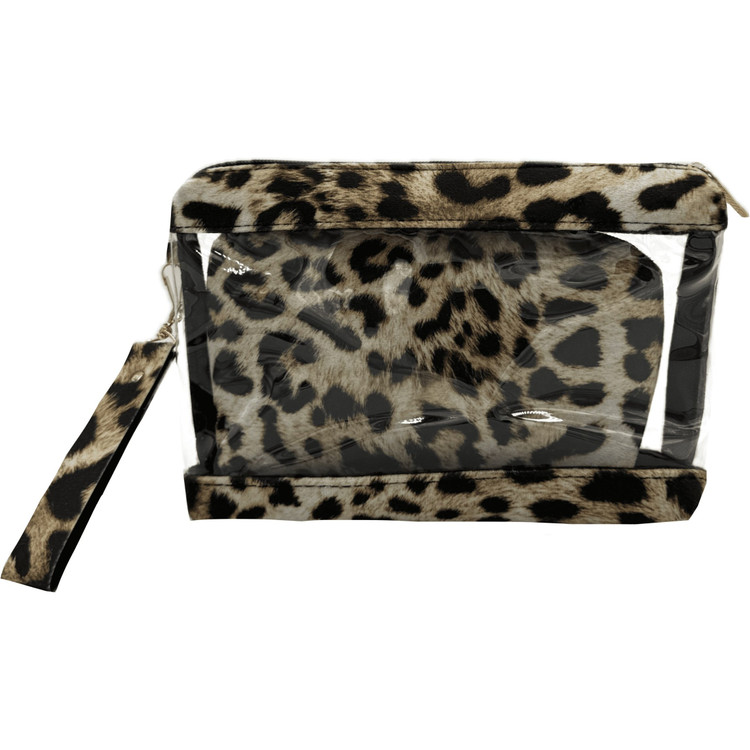 کیف لوازم آرایش پلنگی دوتایی